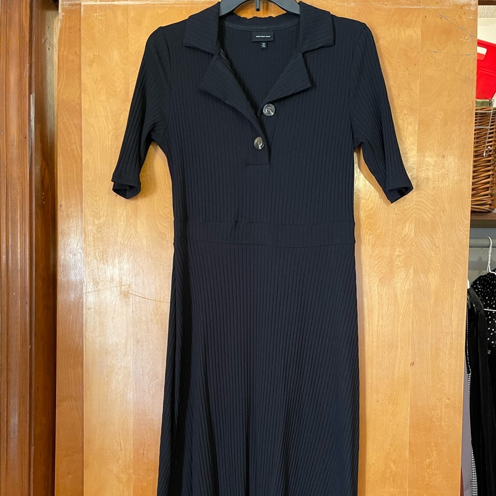 Ribbed Target Midi Dress